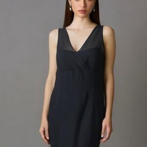 Watters and Watters Vintage Illusion Chiffon Black Cocktail Dress 6